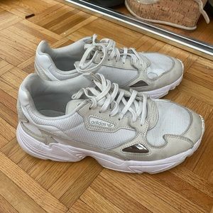 Women’s adidas white falcon sneakers